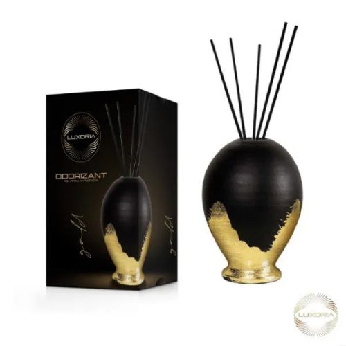 Odświeżacz powietrza do wnętrz Luxoria GOLD – ceramiczna miska ze złotym listkiem w pudełku prezentowym