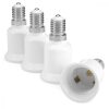 Zestaw 4 adapterów gniazd od E14 do E27, Kwmobile, biały, plastikowy, 20824