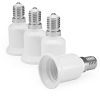 Zestaw 4 adapterów gniazd od E14 do E27, Kwmobile, biały, plastikowy, 20824