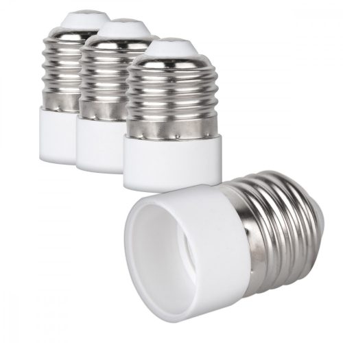 Zestaw 4 adapterów gniazd od E27 do E14, Kwmobile, biały, plastikowy, 20910