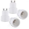 Zestaw 4 adapterów gniazd od GU10 do E14, Kwmobile, biały, plastikowy, 27507