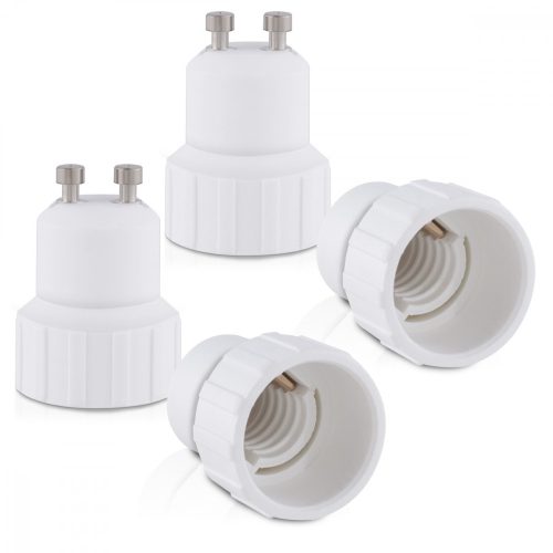 Zestaw 4 adapterów gniazd od GU10 do E14, Kwmobile, biały, plastikowy, 27507