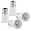 Zestaw 4 adapterów gniazd od B22 do E27, Kwmobile, biały, plastikowy, 27510