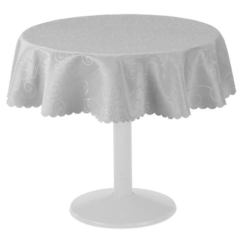 Okrągły obrus z ornamentem Jemidi, 135 cm, brązowy, poliester, 55264.25.21