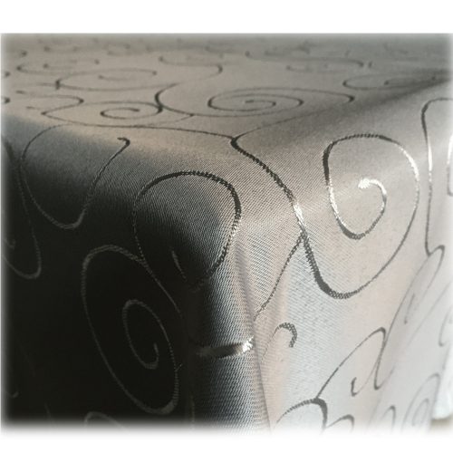 Obrus z ornamentem Jemidi, 130 x 260 cm, szary, poliester, 55264.22.12