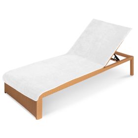   Ręcznik leżakowy Jemidi, 75 x 200 cm, biały, bawełna / poliester, 54941.02