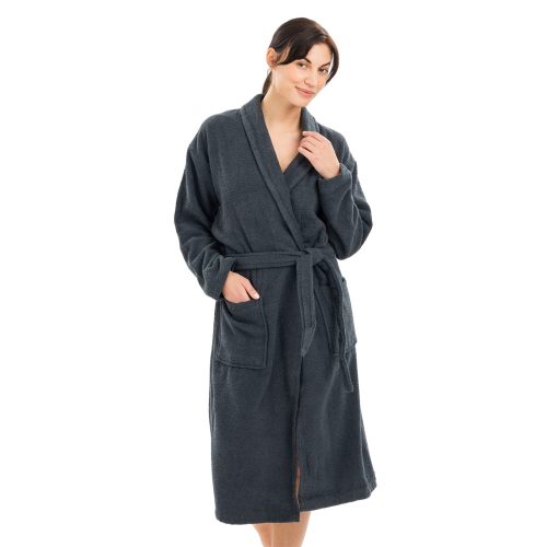 Szlafrok unisex Homelevel, M, szary, bawełna organiczna, 54845.73.2