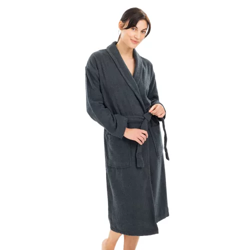 Szlafrok unisex Homelevel, M, szary, bawełna organiczna, 54845.73.2