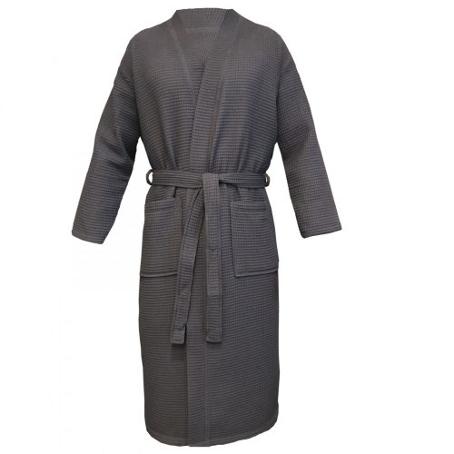 Szlafrok Unisex Waffle Pique Homelevel, 3XL, Szary, Bawełna organiczna, 54916.73.33
