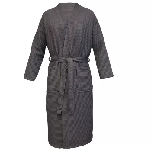 Szlafrok Unisex Waffle Pique Homelevel, 5XL, Szary, Bawełna organiczna, 54916.73.35