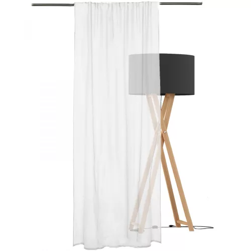 Przezroczysta zasłona Jemidi, 140 x 245 cm, Biały, Poliester, 55284.02.01