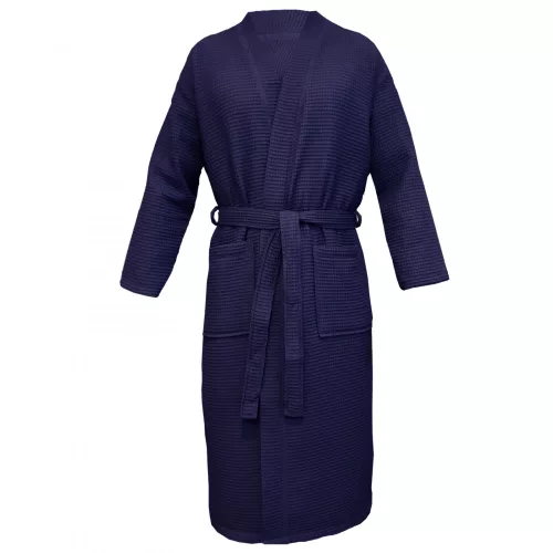Szlafrok Unisex Waffle Pique Homelevel, M, Niebieski, Bawełna organiczna, 54916.04.2
