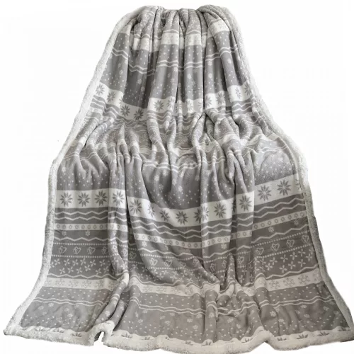Dwustronny koc wełniany Sherpa Jemidi, 180 x 220 cm, wielokolorowy, poliester, 55406.25.09
