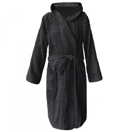 Szlafrok z tkaniny Homelevel, M, Czarny, Bawełna organiczna, 54856.73.2