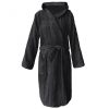 Szlafrok z tkaniny Homelevel, 6XL, Czarny, Bawełna organiczna, 54856.73.36