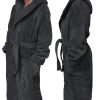 Szlafrok z tkaniny Homelevel, 6XL, Czarny, Bawełna organiczna, 54856.73.36