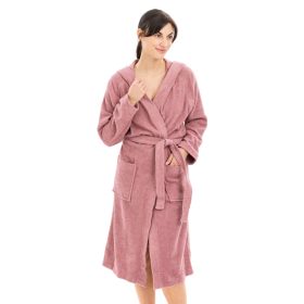   Szlafrok z tkaniny Homelevel, M, różowy, bawełna organiczna, 54856.08.2