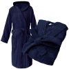 Szlafrok materiałowy Homelevel, 2XL, Niebieski, Bawełna organiczna, 54856.17.5