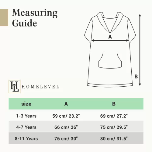 Dziecięce poncho kąpielowe Homelevel, 8-11 lat, Szary, Bawełna, 54888.22.03