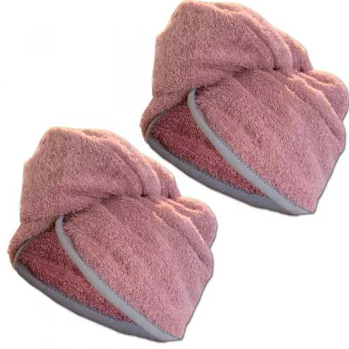 Zestaw 2 dziecięcych turbanów do włosów Homelevel, 64 x 22, różowy, bawełna organiczna, 54882.10.02