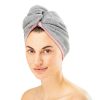 Zestaw 2 turbanów do włosów Homelevel Unisex, uniwersalny, szary, bawełna organiczna, 54863.25.02