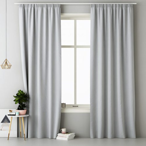 Zestaw 2 zasłon Lola z falbaną Jemidi, 140 x 250 cm, szary, poliester, 55308.25.02