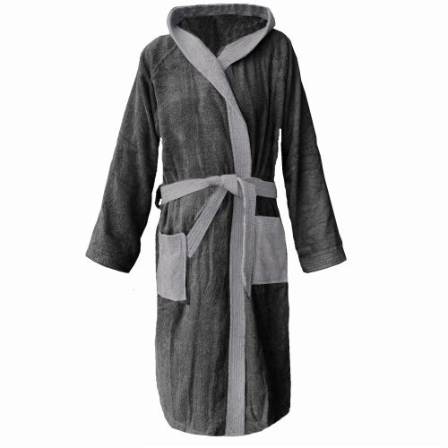 Szlafrok z tkaniny Homelevel, XL, Szary, Bawełna organiczna, 54856.22.4