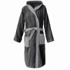 Szlafrok z tkaniny Homelevel, XL, Szary, Bawełna organiczna, 54856.22.4