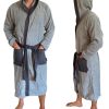 Szlafrok z tkaniny Homelevel, M, szary, bawełna organiczna, 54856.25.2