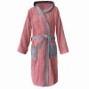 Szlafrok z tkaniny Homelevel, XL, różowy/szary, bawełna organiczna, 54856.33.4