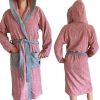 Szlafrok z tkaniny Homelevel, 5XL, różowy/szary, bawełna organiczna, 54856.33.35
