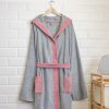 Szlafrok z tkaniny Homelevel, 6XL, szary/różowy, bawełna organiczna, 54856.10.36