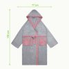 Szlafrok z tkaniny Homelevel, 6XL, szary/różowy, bawełna organiczna, 54856.10.36
