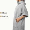 Ponczo kąpielowe Unisex Homelevel, S-M, Szary, Bawełna organiczna, 54881.25.19
