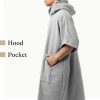 Ponczo kąpielowe Unisex Homelevel, L-XL, Szary, Bawełna organiczna, 54881.25.20