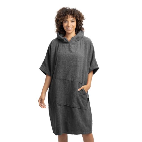 Ponczo kąpielowe unisex Homelevel, S-M, szary, bawełna organiczna, 54881.19.19