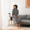 Ponczo kąpielowe unisex Homelevel, S-M, szary, bawełna organiczna, 54881.19.19