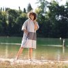 Ponczo kąpielowe unisex Homelevel, S-M, szary, bawełna organiczna, 54881.22.19