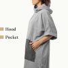 Ponczo kąpielowe unisex Homelevel, S-M, szary, bawełna organiczna, 54881.22.19