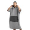 Ponczo kąpielowe Unisex Homelevel, L-XL, szary, bawełna organiczna, 54881.22.20