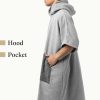 Ponczo kąpielowe Unisex Homelevel, L-XL, szary, bawełna organiczna, 54881.22.20