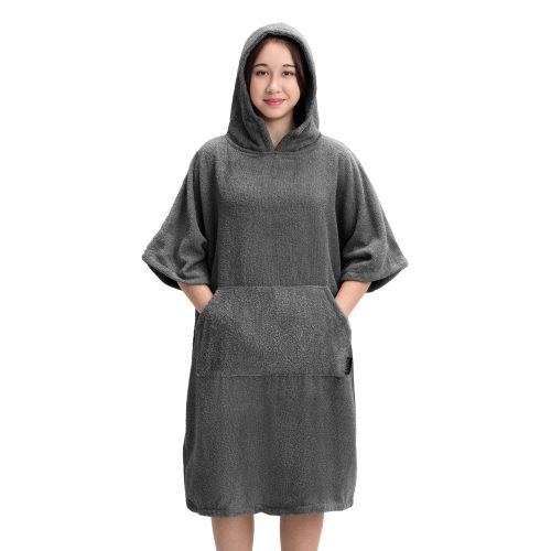 Dziecięce poncho kąpielowe Homelevel, 10-13 lat, Szary, Bawełna organiczna, 54880.19.43