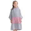 Dziecięce poncho kąpielowe Homelevel, 6-9 lat, szary/różowy, bawełna organiczna, 54880.52.42