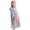 Dziecięce poncho kąpielowe Homelevel, 6-9 lat, szary/różowy, bawełna organiczna, 54880.52.42