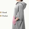 Dziecięce poncho kąpielowe Homelevel, 10-13 lat, szary/różowy, bawełna organiczna, 54880.52.43