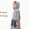 Dziecięce poncho kąpielowe Homelevel, 6-9 lat, szary, bawełna organiczna, 54880.70.42