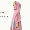 Dziecięce poncho kąpielowe Homelevel, 6-9 lat, różowy/szary, bawełna organiczna, 54880.10.42
