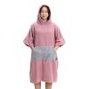Dziecięce poncho kąpielowe Homelevel, 10-13 lat, różowy/szary, bawełna organiczna, 54880.10.43