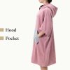 Dziecięce poncho kąpielowe Homelevel, 10-13 lat, różowy/szary, bawełna organiczna, 54880.10.43