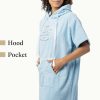Ponczo z haftem Homelevel, S-M, Niebieski, Bawełna organiczna, 54977.19